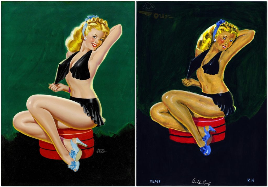 Beauty Parade - September 1954 - original and painting